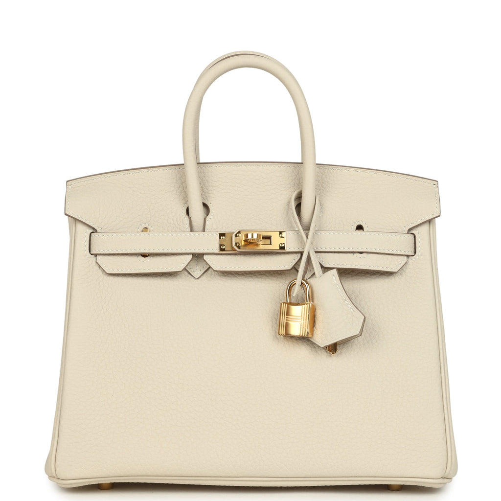 Hermes Birkin 25 Craie Togo Gold Hardware