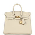 Hermes Birkin 25 Craie Togo Gold Hardware