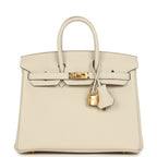 Hermes Birkin 25 Craie Togo Gold Hardware