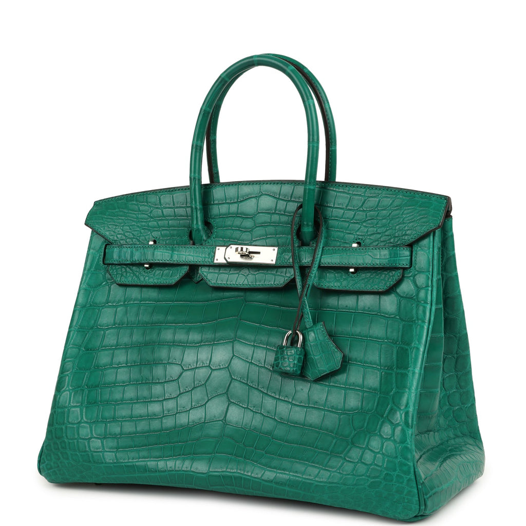 Hermes Birkin 35 Malachite Matte Niloticus Crocodile Palladium Hardware