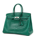 Hermes Birkin 35 Malachite Matte Niloticus Crocodile Palladium Hardware