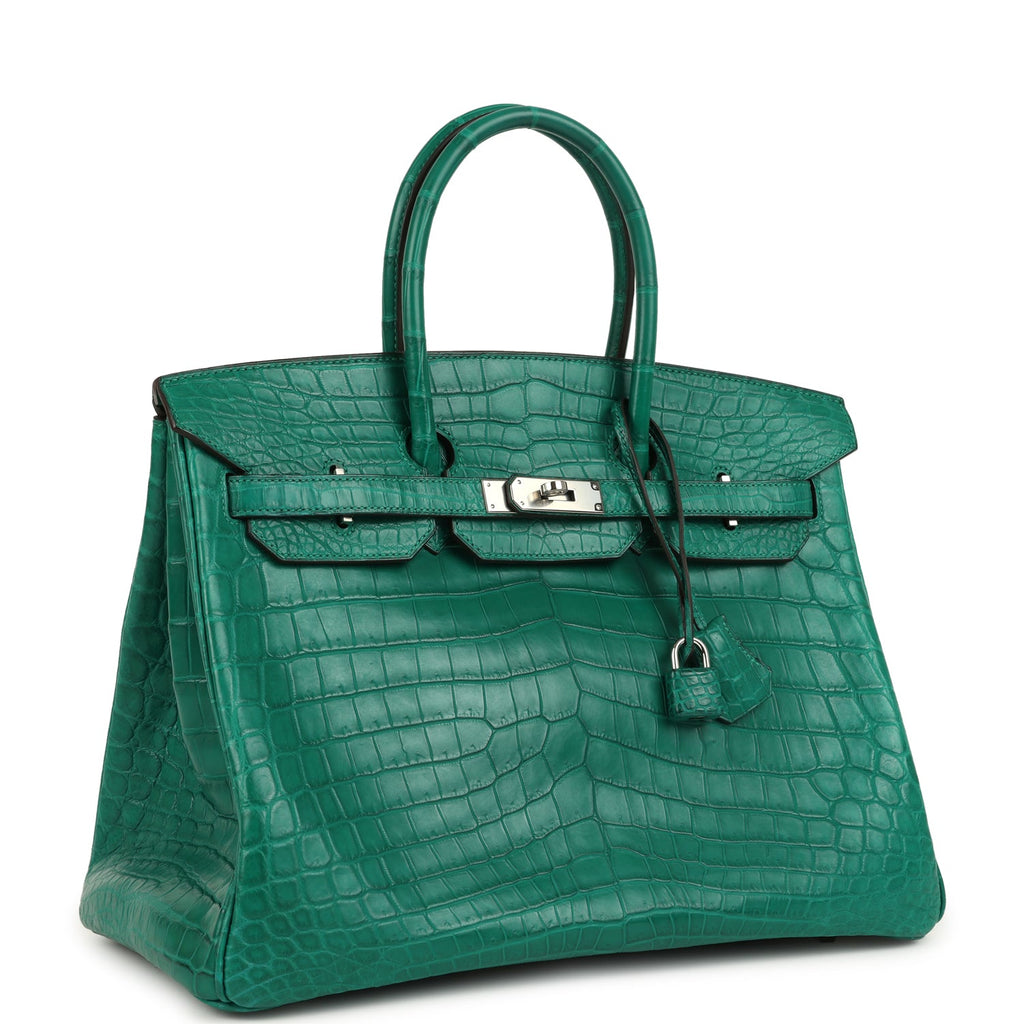 Hermes Birkin 35 Malachite Matte Niloticus Crocodile Palladium Hardware