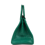 Hermes Birkin 35 Malachite Matte Niloticus Crocodile Palladium Hardware