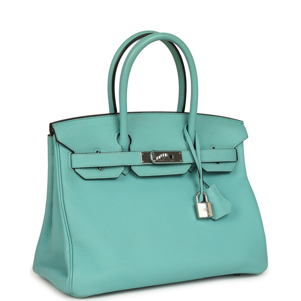 Hermes Birkin 30 Bleu Atoll Togo Palladium Hardware