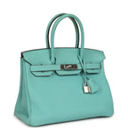 Hermes Birkin 30 Bleu Atoll Togo Palladium Hardware