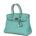 Hermes Birkin 30 Bleu Atoll Togo Palladium Hardware