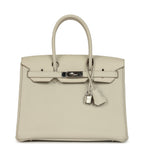 Hermes 3 en 1 Birkin 30 Beton Togo and Swift Palladium Hardware