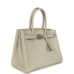 Hermes 3 en 1 Birkin 30 Beton Togo and Swift Palladium Hardware