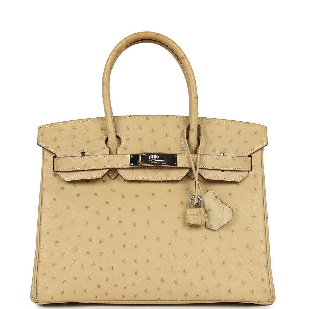 Hermes Birkin 30 Parchemin Ostrich Palladium Hardware