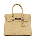 Hermes Birkin 30 Parchemin Ostrich Palladium Hardware