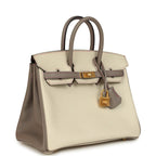 Hermes Special Order (HSS) Birkin 25 Craie and Gris Asphalt Epsom Brushed Palladium Hardware