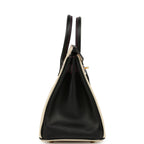 Hermes Special Order (HSS) Birkin 25 Craie and Black Epsom Brushed Gold Hardware