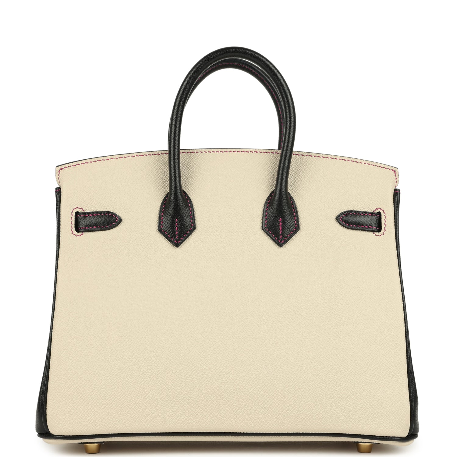 Hermes Special Order (HSS) Birkin 25 Craie and Black Epsom Brushed Gold Hardware