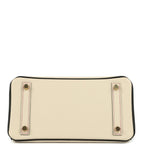 Hermes Special Order (HSS) Birkin 25 Craie and Black Epsom Brushed Gold Hardware