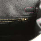 Hermes Special Order (HSS) Birkin 25 Craie and Black Epsom Brushed Gold Hardware