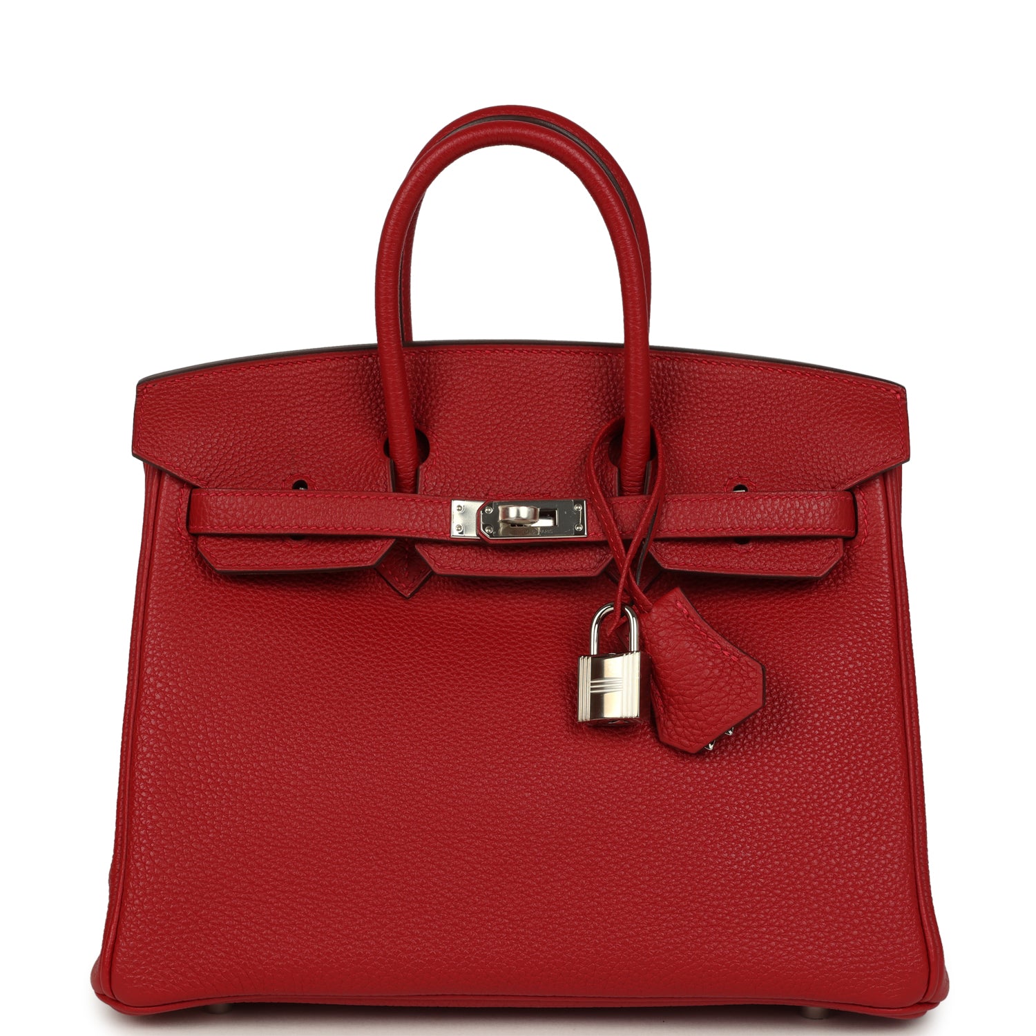 Hermes Birkin 25 Rouge Casaque Togo Palladium Hardware