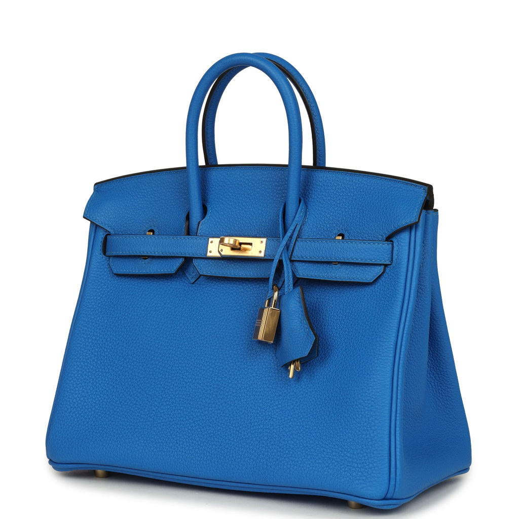 Hermes Birkin 25 Bleu Hydra Togo Gold Hardware