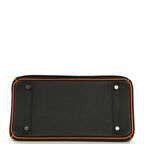 Hermes Special Order (HSS) Birkin 30 Black and Orange Chevre Brushed Gold Hardware