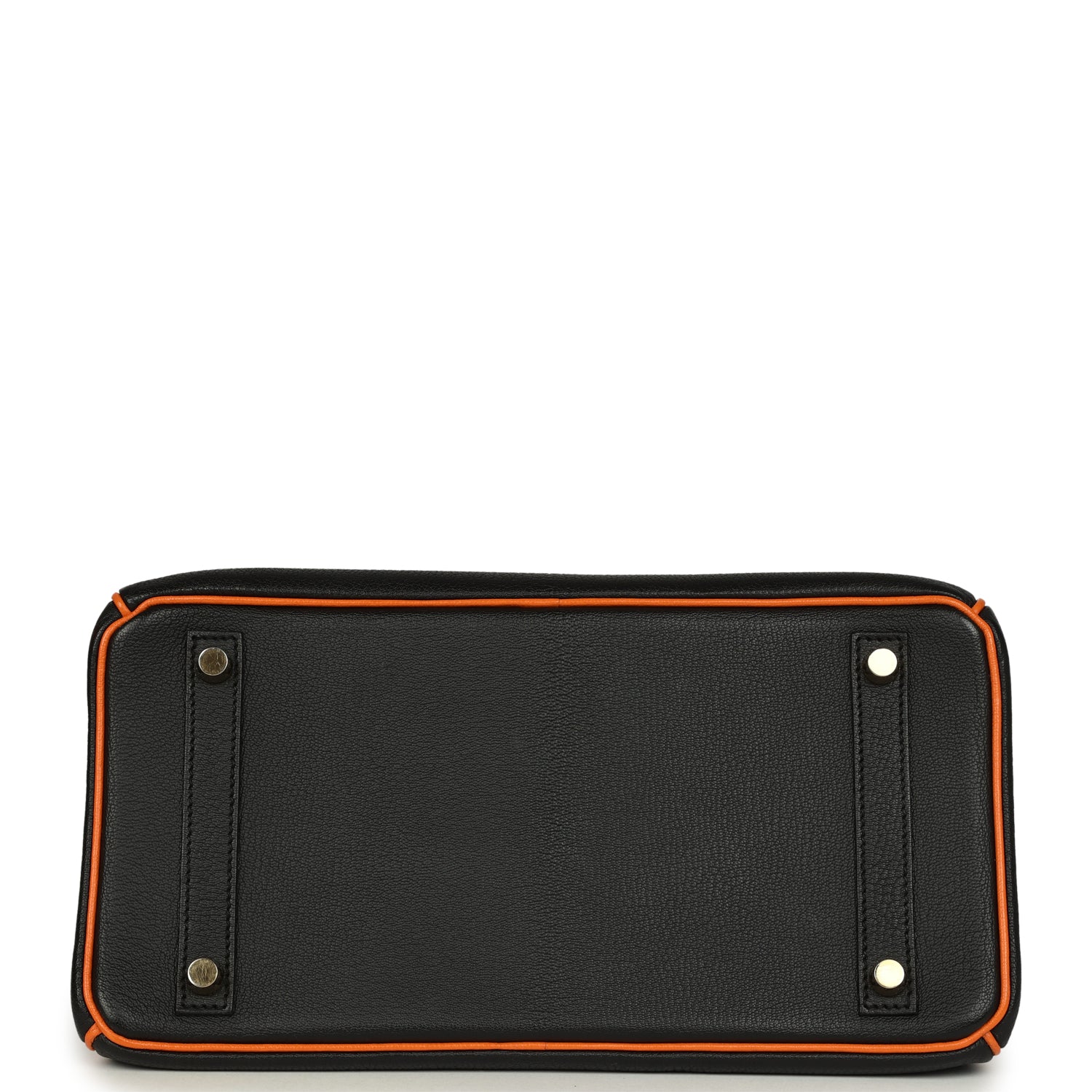Hermes Special Order (HSS) Birkin 30 Black and Orange Chevre Brushed Gold Hardware