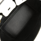 Hermes Special Order (HSS) Birkin 25 Bi-Color White and Black Clemence Brushed Gold Hardware