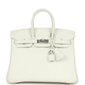 Hermes Birkin 25 New White Swift Palladium Hardware