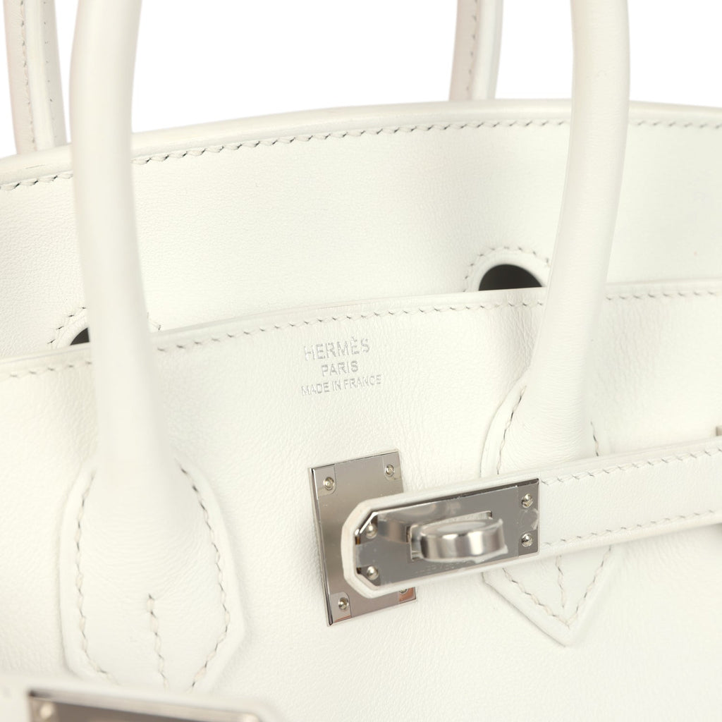 Hermes Birkin 25 New White Swift Palladium Hardware