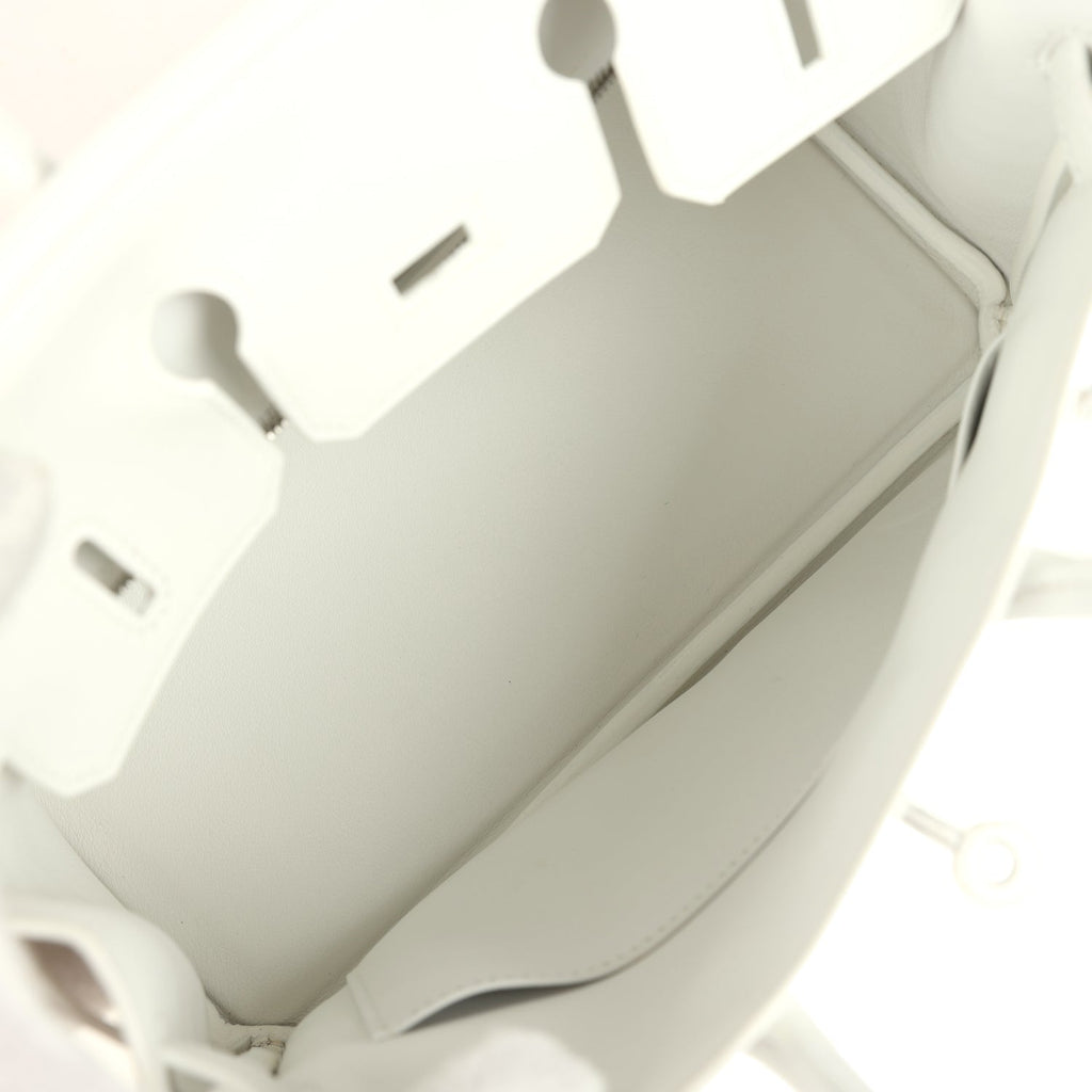 Hermes Birkin 25 New White Swift Palladium Hardware