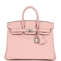 Hermes Birkin 25 Rose Sakura Swift Palladium Hardware