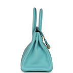 Hermes Birkin 30 Bleu Atoll Clemence Gold Hardware