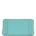 Hermes Birkin 30 Bleu Atoll Clemence Gold Hardware
