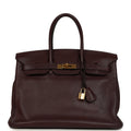 Hermes Birkin 35 Prune Clemence Gold Hardware
