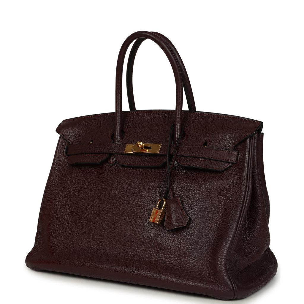 Hermes Birkin 35 Prune Clemence Gold Hardware