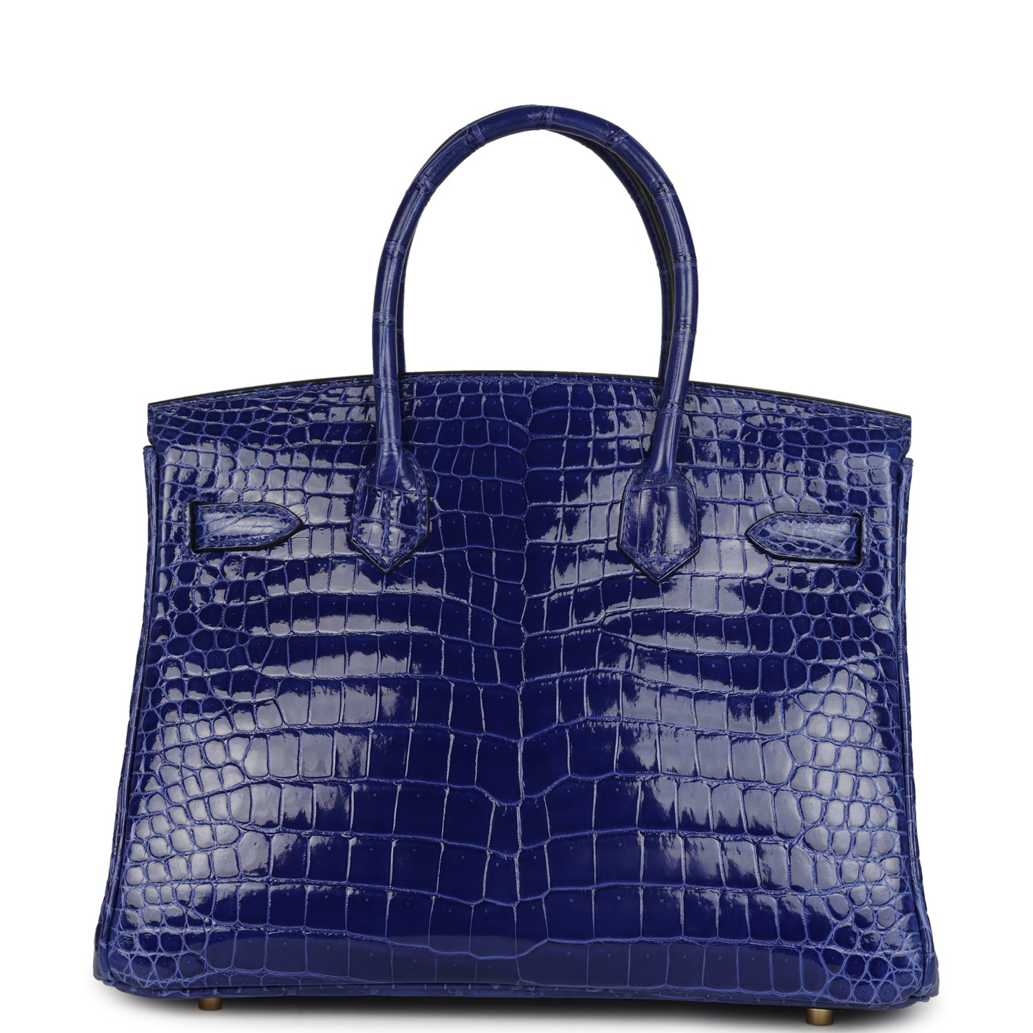 Hermes Birkin 30 Bleu Electric Shiny Porosus Crocodile Gold Hardware