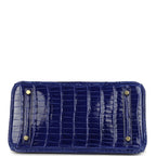 Hermes Birkin 30 Bleu Electric Shiny Porosus Crocodile Gold Hardware