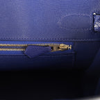 Hermes Birkin 30 Bleu Electric Shiny Porosus Crocodile Gold Hardware