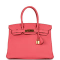 Hermes Birkin 30 Rose Lipstick Togo Gold Hardware
