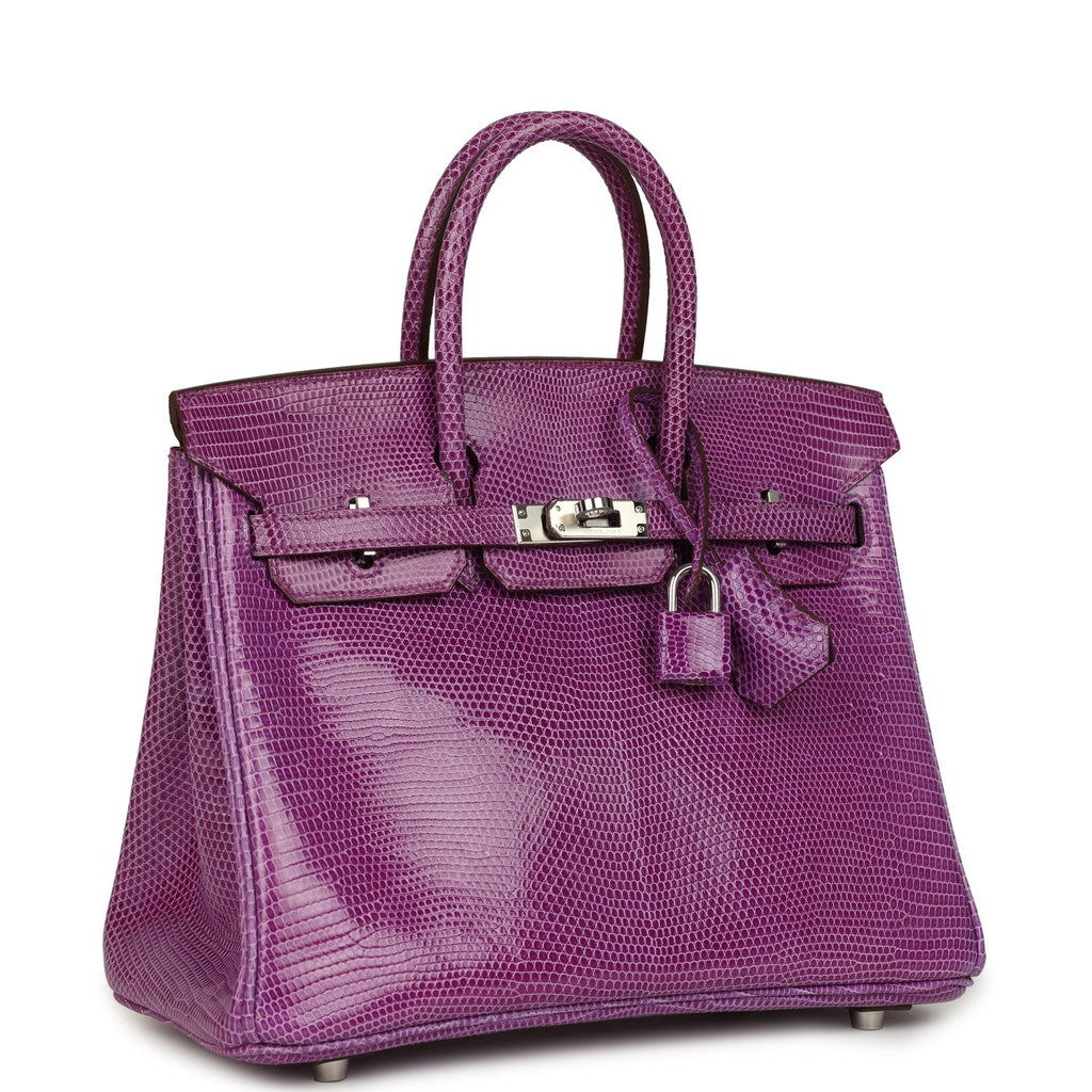 Hermes Birkin 25 Violet Varanus Niloticus Lizard Palladium Hardware