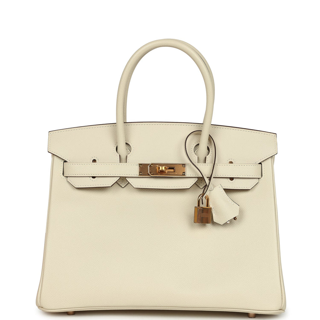 Hermes Special Order (HSS) Birkin 30 Craie Verso Epsom Rose Gold Hardware