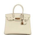 Hermes Special Order (HSS) Birkin 30 Craie Verso Epsom Rose Gold Hardware