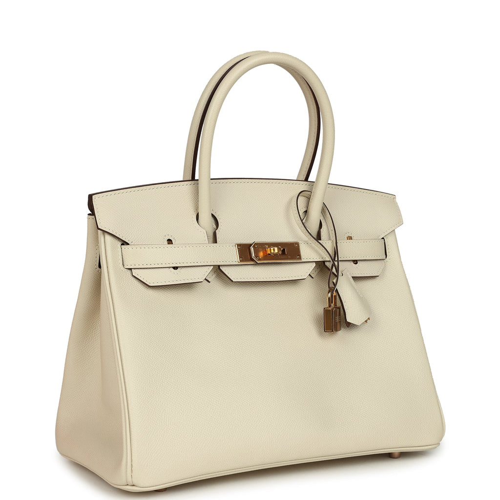 Hermes Special Order (HSS) Birkin 30 Craie Verso Epsom Rose Gold Hardware