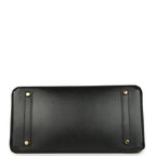 Vintage Hermes Birkin 35 Black Box Brushed Gold Hardware