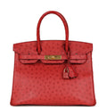 Hermes Birkin 30 Rouge Vif Ostrich Gold Hardware