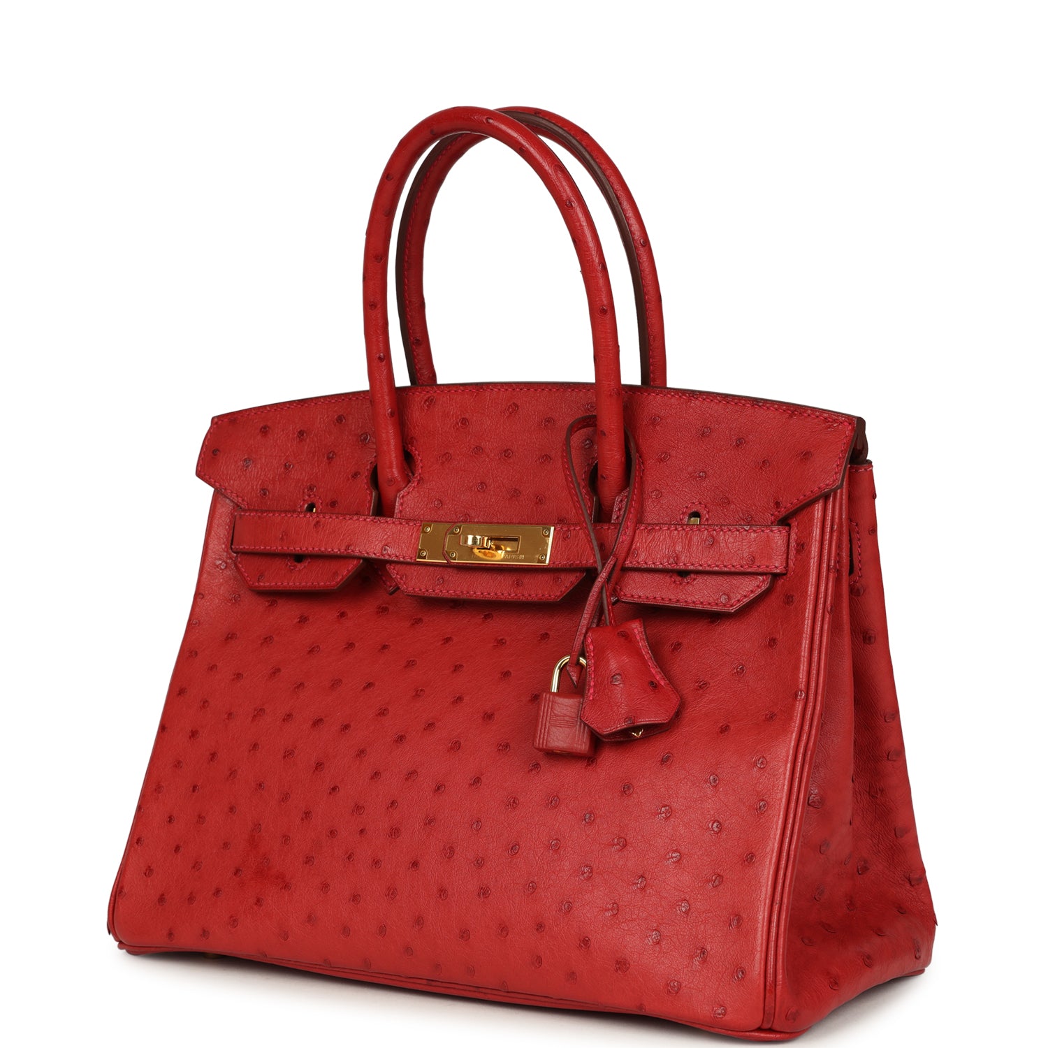 Hermes Birkin 30 Rouge Vif Ostrich Gold Hardware