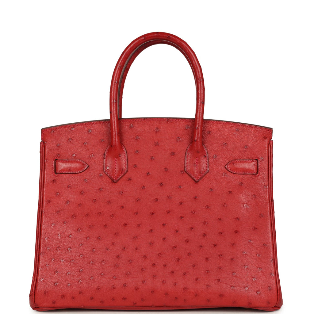 Hermes Birkin 30 Rouge Vif Ostrich Gold Hardware