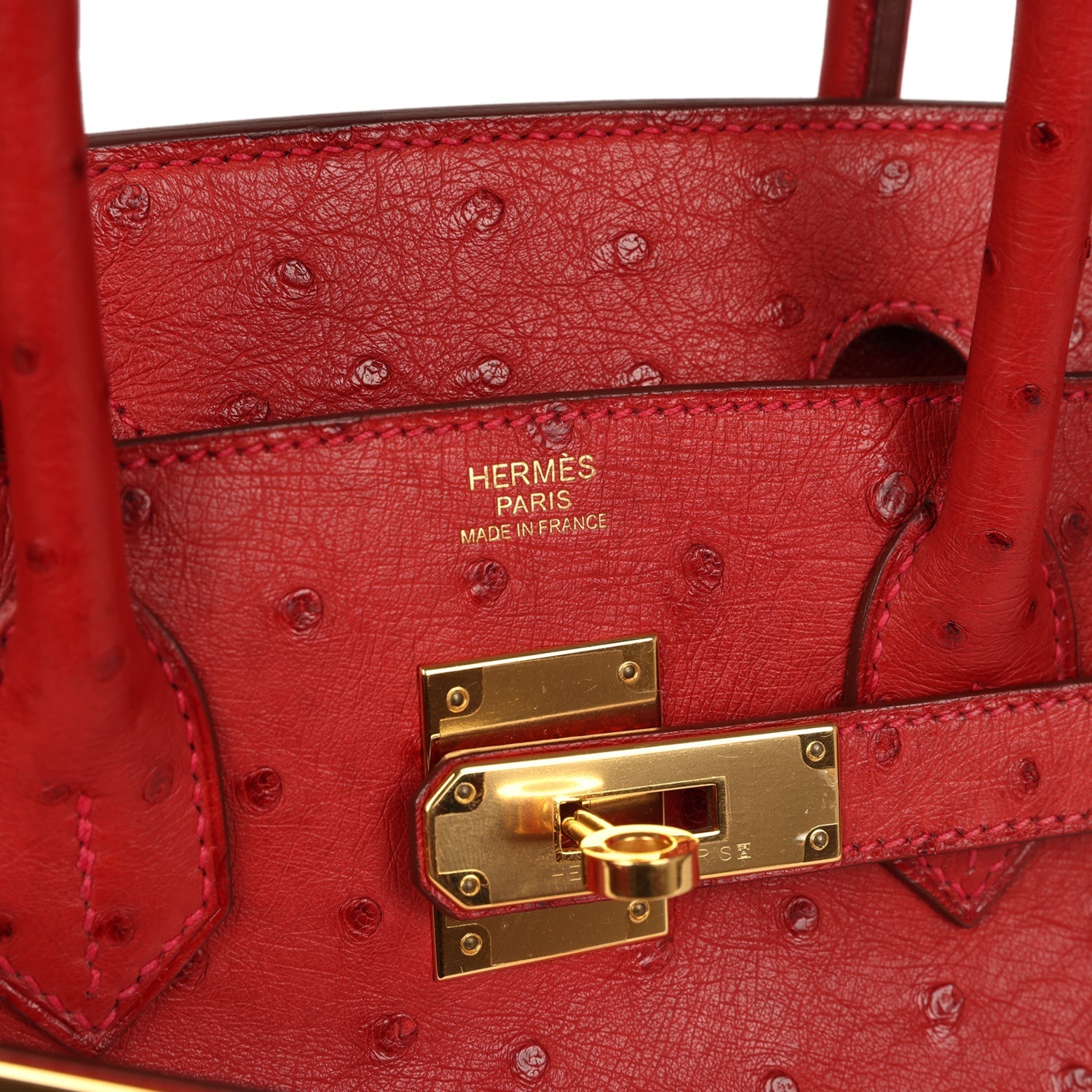 Hermes Birkin 30 Rouge Vif Ostrich Gold Hardware