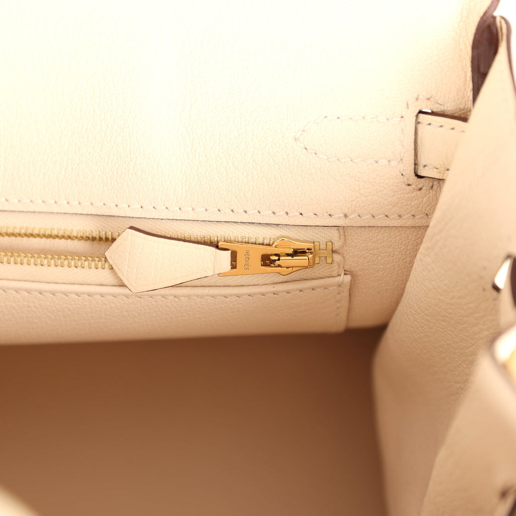 Hermes Birkin 25 Nata Ostrich Gold Hardware