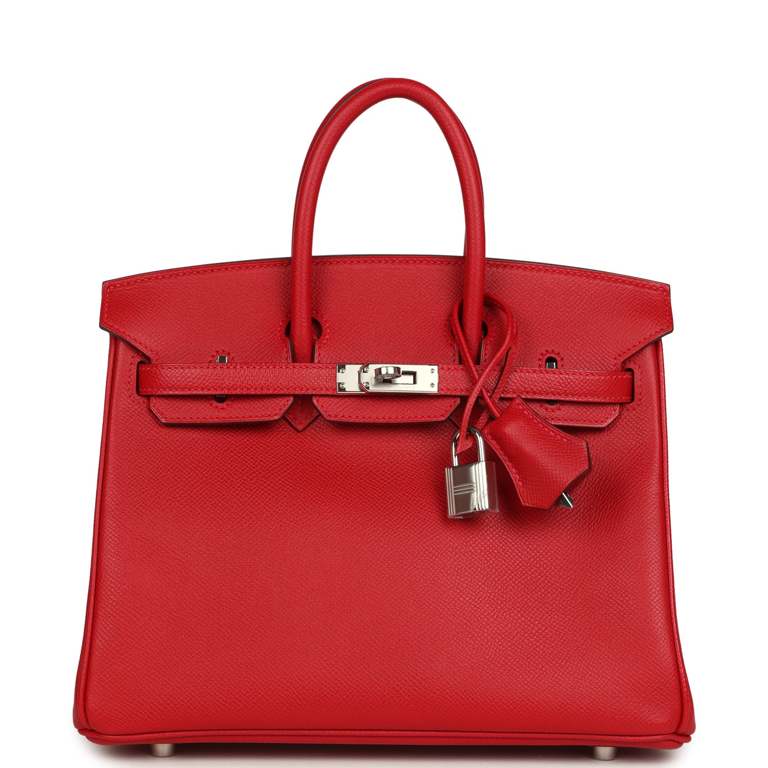 Hermes Birkin 25 Rouge Casaque Epsom Palladium Hardware