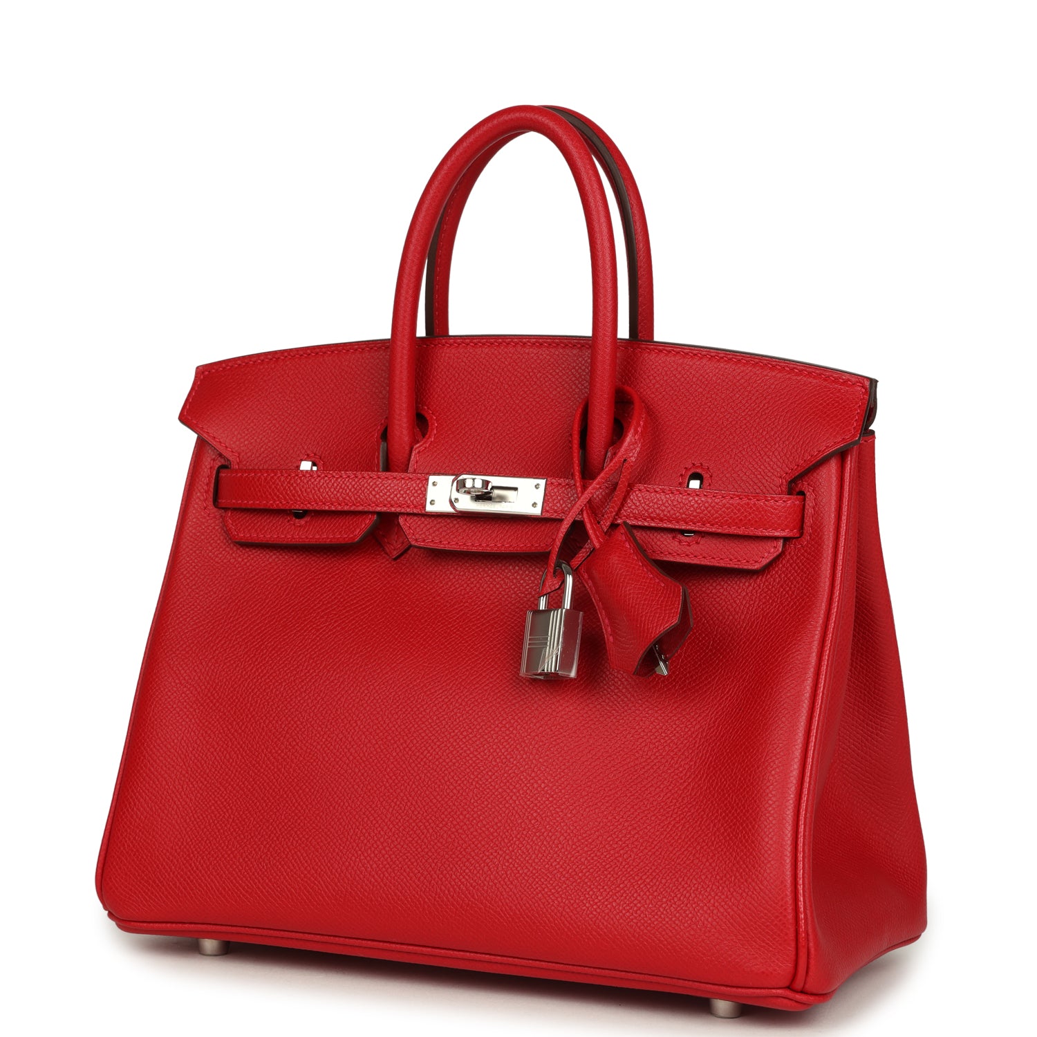 Hermes Birkin 25 Rouge Casaque Epsom Palladium Hardware
