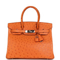 Hermes Birkin 30 Tangerine Ostrich Palladium Hardware