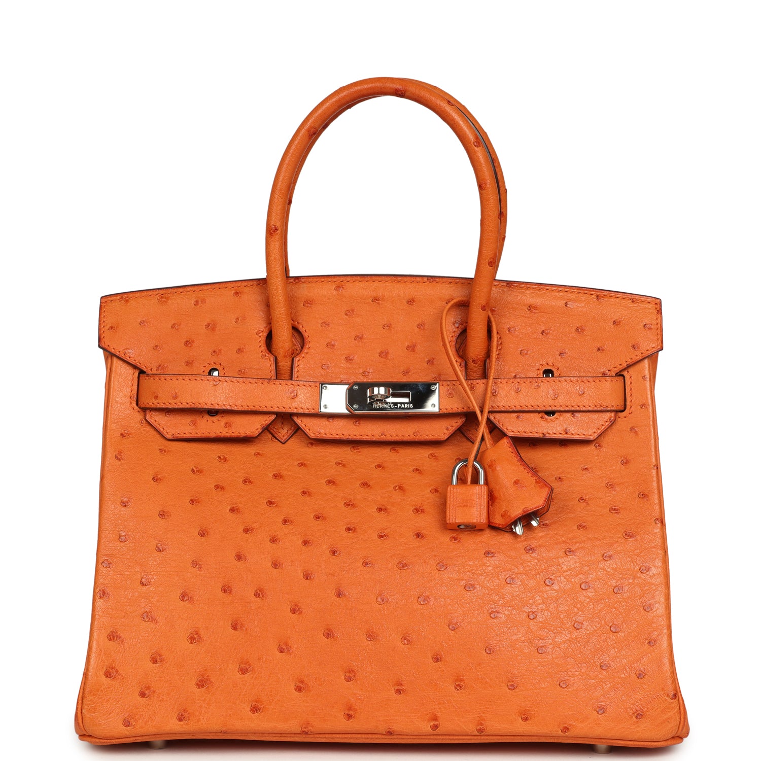 Hermes Birkin 30 Tangerine Ostrich Palladium Hardware